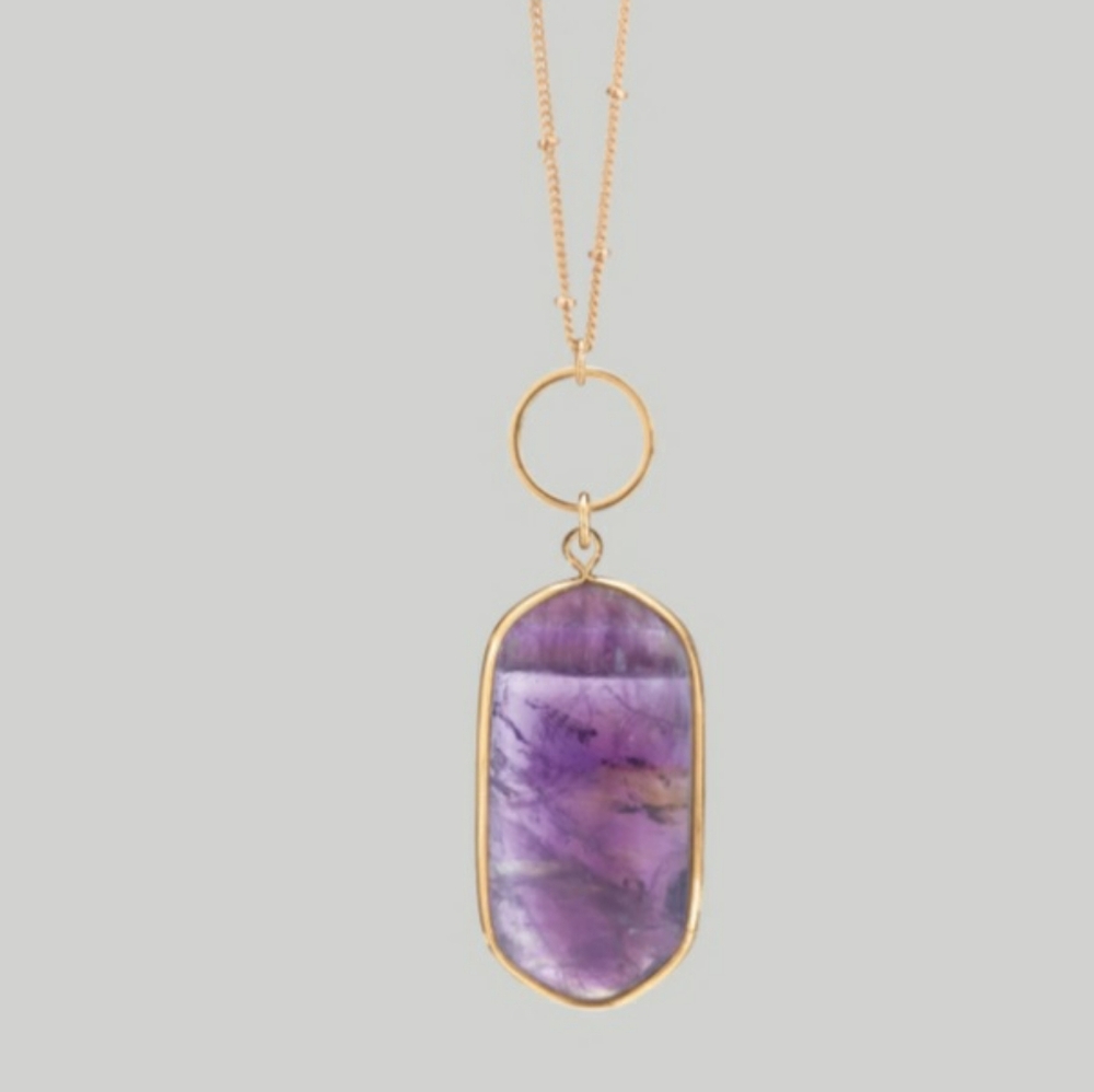 Solitaire Amethyst Necklace